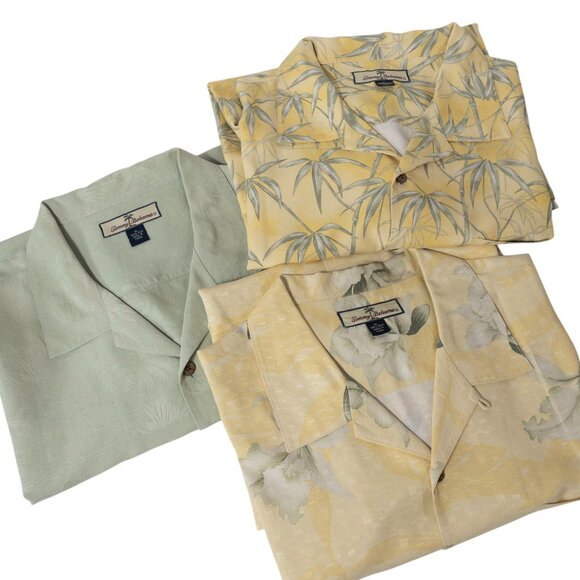 Tommy Bahama Other - Tommy Bahama Bundle of 3 Silk Short Sleeve Button Down Tops Tropical Hawaiian XL